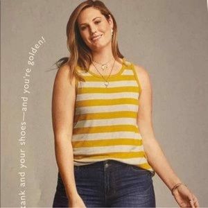 Cabi Yellow Stripe Tank Top